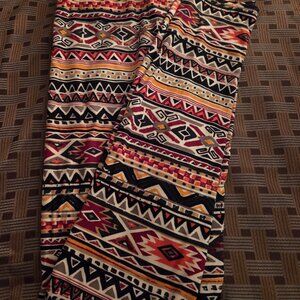 Leggings Colorful Tribal Print Polyester/Spandex One Size Unknown Brand